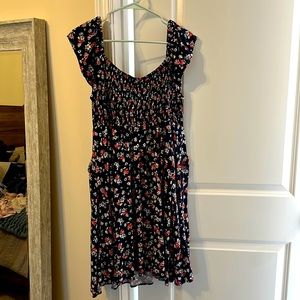 Torrid Floral Blue, Red and White Dress - Size 1 (L/XL)